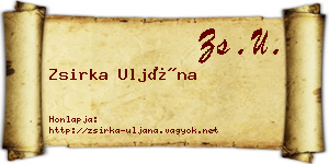 Zsirka Uljána névjegykártya